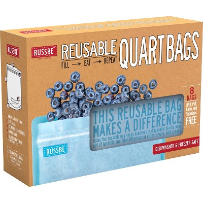 Russbe Reusable Quart Bags - 8ct