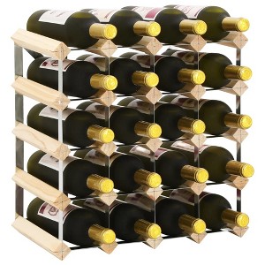 vidaXL Wine Rack for 20 Bottles Solid Pinewood - 1 of 4