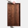 KINWELL Rectangle Black Walnut Wood Serving Tray Ottoman Tray - 2 of 4