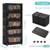 Racxily Folding Storage Cabinet ,Collapsible Storage Bins with Magnetic Door, Plastic Storage Cabinet with Wheels - 2 of 4
