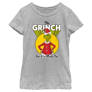 Girl's Dr. Seuss Christmas Grinch You're a Mean One T-Shirt - 1 of 4