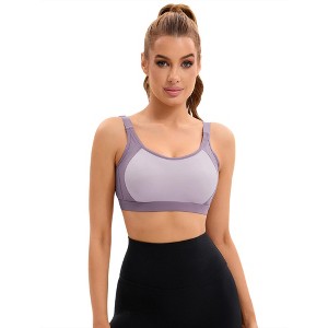 INSPIRE CHIC Women's Contrasting Colors Adjustable Straps Workout Fixed Cup U Back Sports Bras - 1 of 4