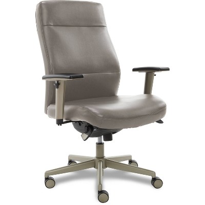 Gray Bonded Leather Adjustable Ergonomic Executive Chair