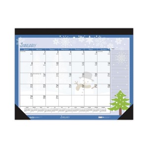 House of Doolittle Recycled Desk Pad Calendar Illustrated Seasons Artwork 12-Month January 2026 to December 2026 Black Binding - 1 of 4