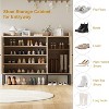 Shoe Cabinet Storage for Entryway with 3 Rattan Doors, Wooden Shoe Rack Cabinet with Adjustable Shelves, 7-Tier Shoe Storage Cabinet - 4 of 4