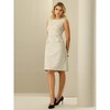 INSPIRE CHIC Women's Sleeveless Tweed Boat Neck Work Office Sheath Dresses - 3 of 4