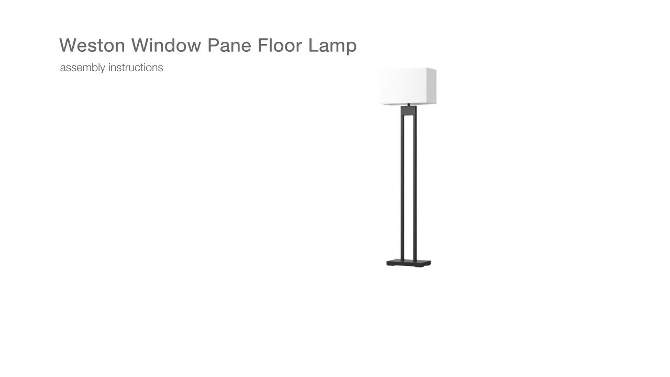 Weston Window Pane Floor Lamp Black - Threshold™, 2 of 9, play video