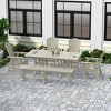 WestinTrends 6 Piece Outdoor Patio Dining Table and Armchair Dining Bench Set - 2 of 4