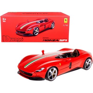 Ferrari Monza SP1 Red with Italian Flag Stripes "Signature Series" 1/18 Diecast Model Car by Bburago - 1 of 4