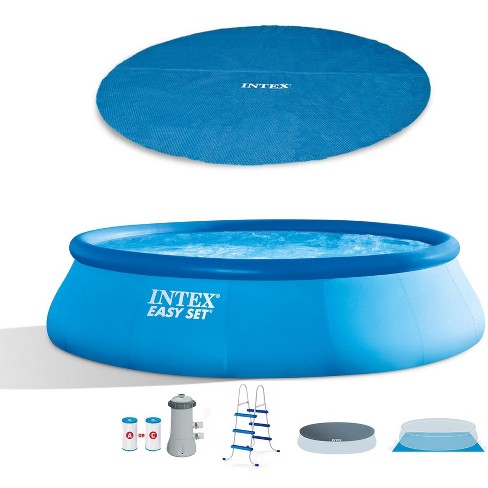 Intex 15' X 42" Inflatable Swimming Pool W/ Pool Set And Intex 15-Ft