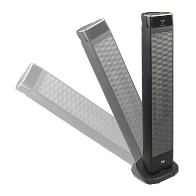 30-Inch Black Ceramic Electric Tower Heater with Thermostat