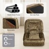 Velvet Upholstered Adjustable Human Dog Bed Floor Chair with Massage Pillow, 2 Soft Pillows and 350 lbs Weight Capacity - 3 of 4