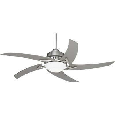 52" Casa Vieja Modern Indoor Ceiling Fan with Light LED Remote Brushed Nickel Silver Blades Opal Glass for Living Room Kitchen Bedroom