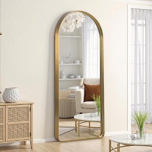 Aluminum Alloy Rounded Arch Imitation Electroplated Full Body Mirror 180x80x5cm (Deep Mirror - No Bracket) - 1 of 3
