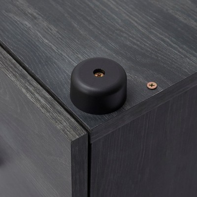 Bryt Black 2-Drawer Wood Nightstand with Steel Legs