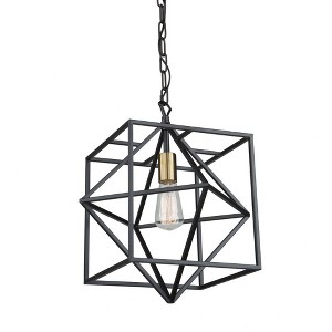Artcraft Lighting Roxton 1 - Light Pendant in  Matte Black/Harvest Brass - 1 of 1