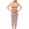 LA LEELA Women's Bikini Beach Wrap Swim Cover Up Swimwear Skirt Summer Wraps Beachwear Sarong Coverups Swimsuits for Women One Size Red,Stripe - 4 of 4