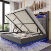 AMERLIFE Bed Frame 53.1"H with Lift Storage, Headboard Storage & RGB LED - 3 of 4