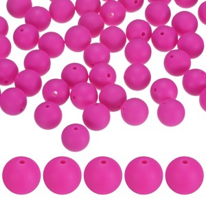 Unique Bargains Round Loose Rubber Beads Craft Smooth Ball Small Hole for DIY Crafts 50 Pcs - 1 of 4