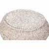 HomeRoots 20" Beige Cotton Round Geometric Pouf Ottoman - 4 of 4