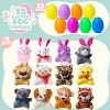 Joyfy 12/24 Packs Prefilled Easter Eggs with Mini Stuffed Animal Plush Toys for Kids Easter Egg Hunt Filler Stuffer Party Favor Gifts - 3 of 4