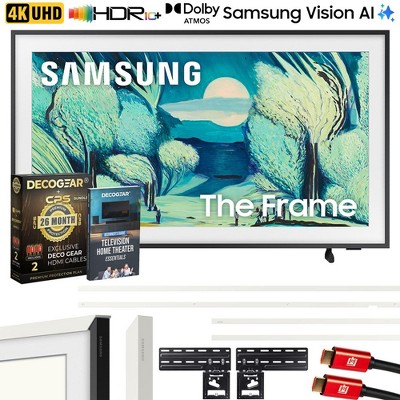 Samsung 50" The Frame QLED 4K AI Smart TV (2025) with White Bezel + Protection Bundle