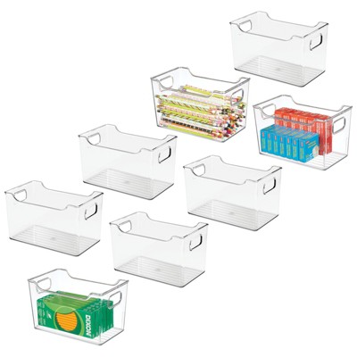 mDesign Deep Plastic Office Storage Container Bin with Handles