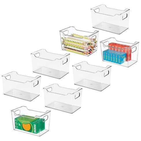 Mdesign Large Plastic Office Storage Organizer Bin With Handles - 8 Pack,  Clear : Target