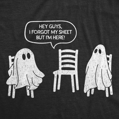 Мужские футболки Crazy Dog T-Shirts, Inc. Mens Funny T Shirts Hey Guys I Forgot My Sheet But Im Here Sarcastic Halloween Ghost Tee for Men - Crazy Dog Men's T Shirt For Halloween Season XL — фото 2