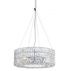 Zuo Modern Jena Ceiling Lamp, Chrome Faceted Crystal Chandelier 23.2"H x 23.2"W x 23.2"D - 1 of 4