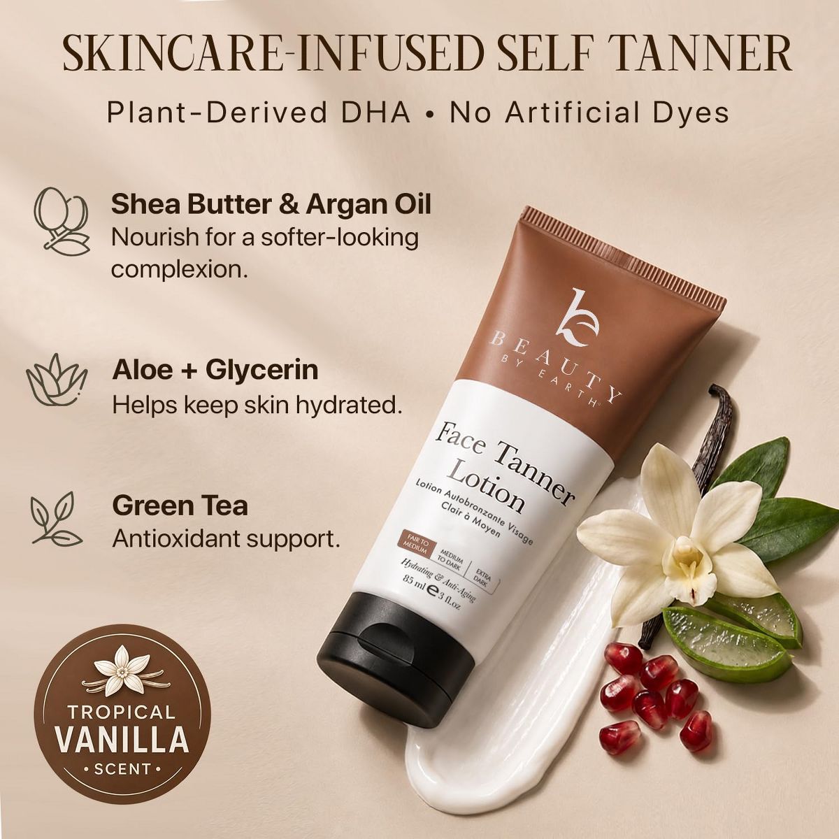 Beauty by Earth Face Self Tanner Lotion, 3oz - thumbnail 7