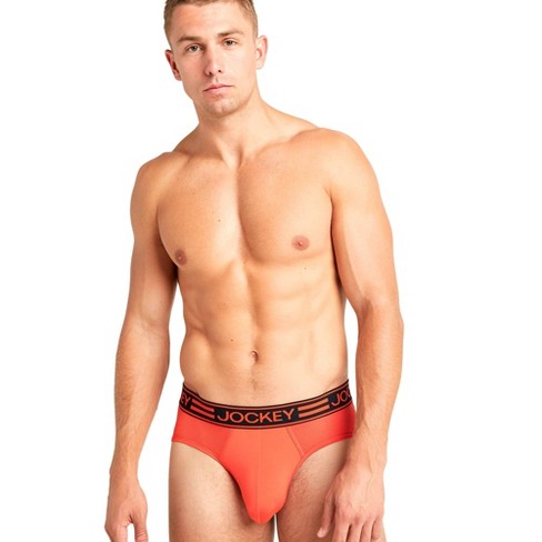 JOCKEY Mens FORMULA RED Euro Sport Underwear Brief Size L (US Waist 34)