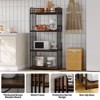 Adjustable 4-Tier Kitchen Shelf with Power Outlet, Heavy Duty Metal Frame, Freestanding Storage Shelf for Kitchen, Garage, or Living Room - 3 of 4