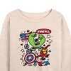 Women's - Marvel - Avengers USA Sketch Lightweight French Terry Wide Neck Long Sleeve Shirt - 2 of 4