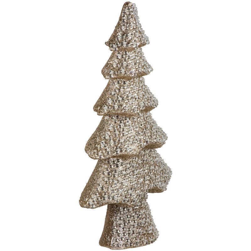 Northlight 20.5" Clear Beads and Gold Glitter Christmas Tree, 4 of 7