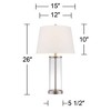 360 Lighting Coastal Table Lamp 26.25" High Clear Glass Cylinder Steel Fillable White Drum Shade for Living Room Family Bedroom Bedside Office - 4 of 4
