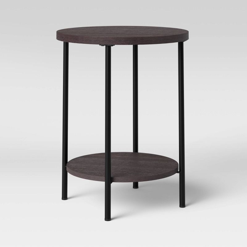 Wood and Metal Round End Table - Room Essentials™, 1 of 13