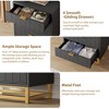 4 Drawer Dresser for Bedroom, Wood Chest of Drawers, Modern Dressers with Gold Metal Handles for Living Room, Hallway, Entryway - 3 of 4