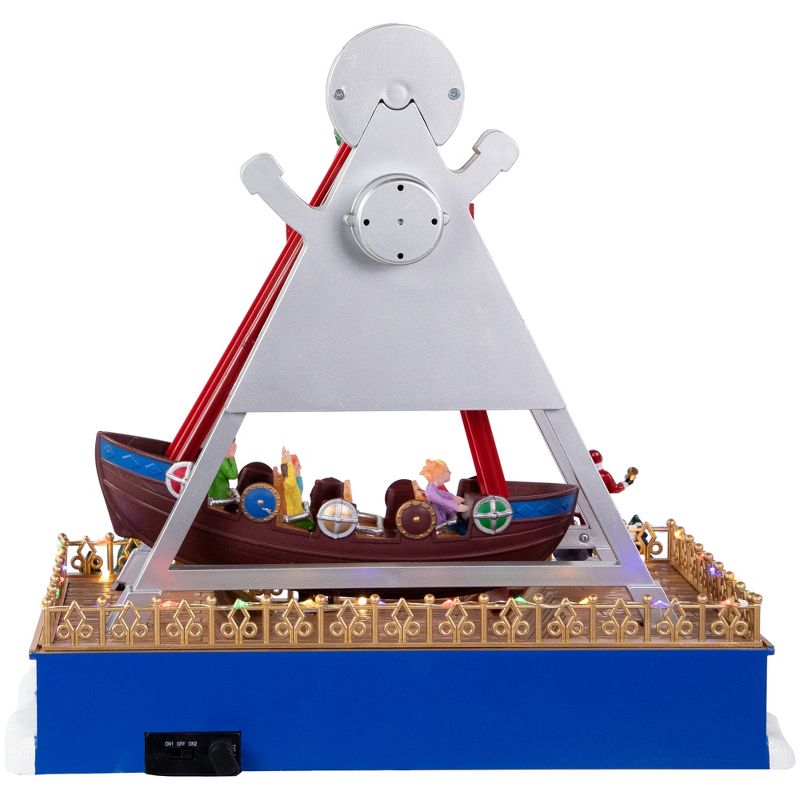 Northlight 13" Animated and Musical Carnival Buccaneer Ride LED Lighted Christmas Village Display, 4 of 5