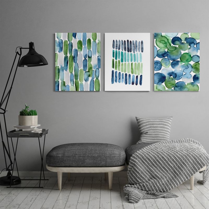 Americanflat Modern Beach Glass Abstract by Lisa Nohren Triptych Wall Art - Set of 3 Canvas Prints, 4 of 7