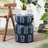 JONATHAN Y Kiri Modern Bohemian Arrow Pattern Drum Indoor/Outdoor Garden Stool - 3 of 4