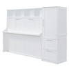 YOOCOZZ Murphy Bed with Top Shelves, Side Wardrobe and 2 Storage Drawers - 3 of 4