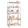 VidaXL 5-Layer Heavy-duty Shelves 2 pcs Silver Steel&Engineered Wood - 3 of 4
