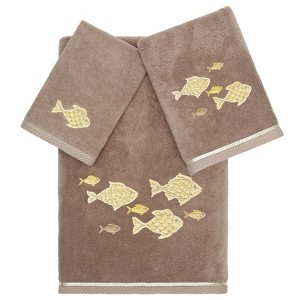Linum Home Textiles 100% Turkish Cotton FIGI Embellished Towel Set - 1 of 4