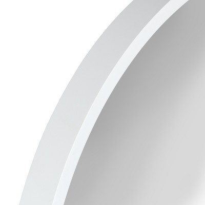 Elegant 24" Round Wood and Gold Wall Mirror with D-ring Hangers