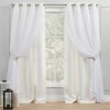 Set of 2 Caterina Layered Solid Blackout with sheer top Curtain Panels Black Pearl - Exclusive Home - 3 of 4