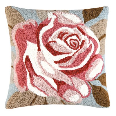 C&F Home Rose Hooked Pillow