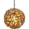Modern Home Nautical Natural Driftwood Ceiling 20" Ball Pendant Light - Seaside Ocean Beach Chandelier - 3 of 4