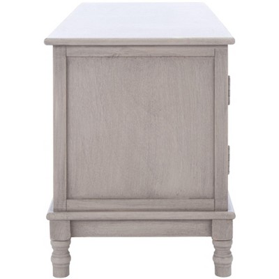 Greige 47" Wood Media Stand with Cabinet and Shelves