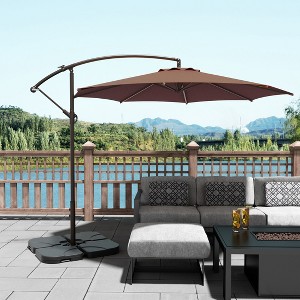 WestinTrends 10 Ft Outdoor Patio Cantilever Offset Umbrella with Base Weights - 1 of 3